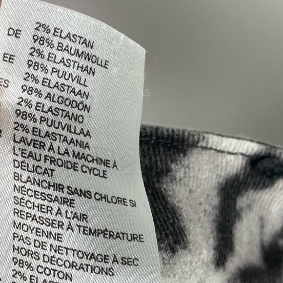 Isabel Marant Pour H&M Black and White Printed Jeans Size 4 Stretch Ankle Pants - Picture 13 of 15